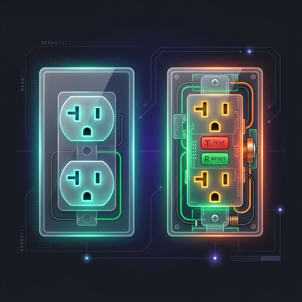 GFCI Outlet Diagram explaining Line vs Load