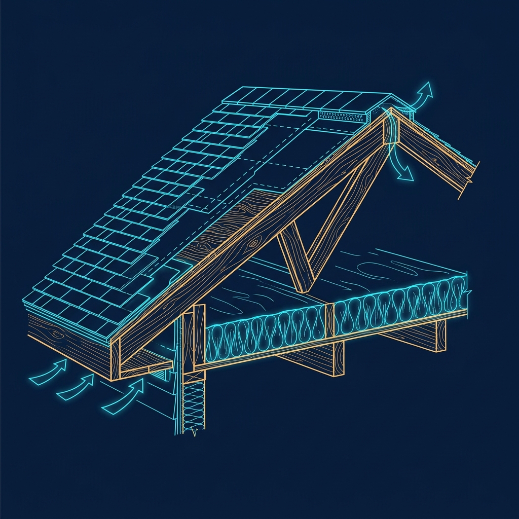 Cross-Section Diagram of a Complete Residential Roof System
